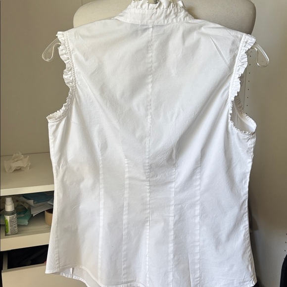 Relativity White Ruffled Sleeveless Button-Front Blouse - Picture 8 of 12